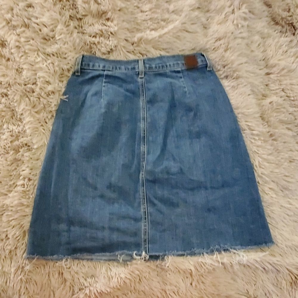Hidden Jeans Button Down Distressed Hem Skirt - image 3